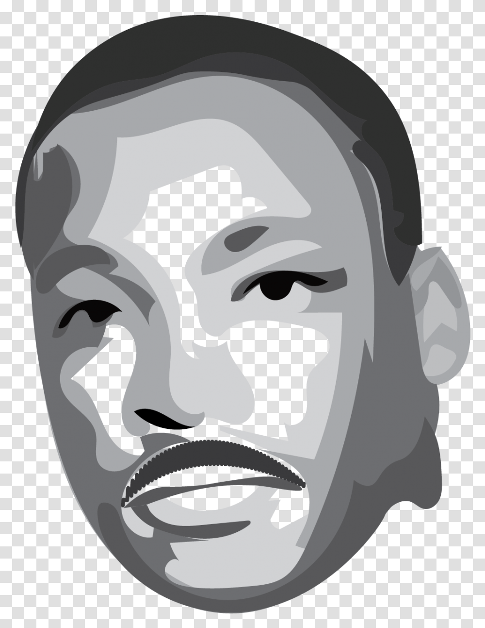 Martin Luther King Day Clipart Mlk Drawing, Face, Head, Stencil Transparent Png