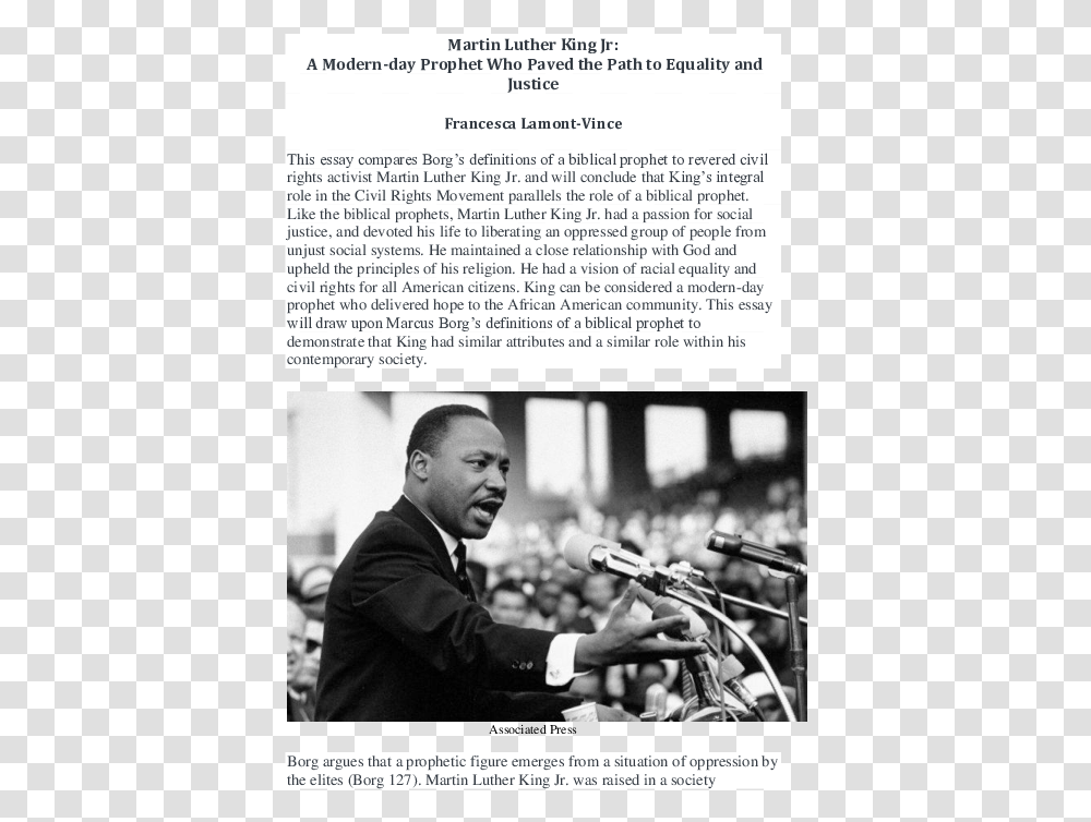 Martin Luther King Jr Preaching, Person, Crowd, Tie, Musician Transparent Png