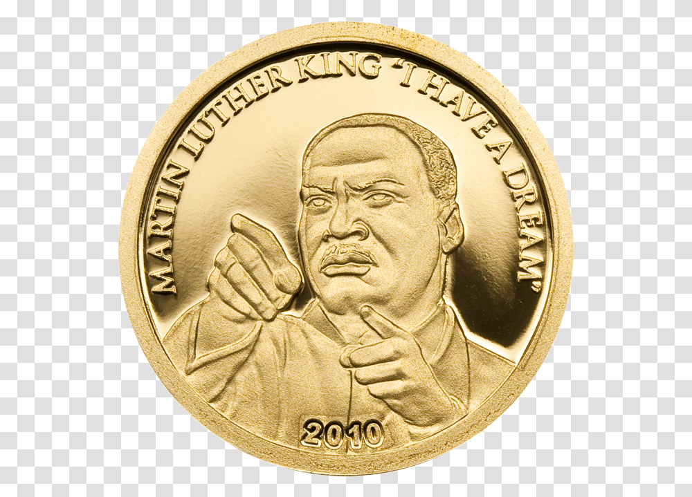 Martin Luther King - Gold 1392mm Cit Coin Invest Ag Coin With Martin Luther King, Person Transparent Png