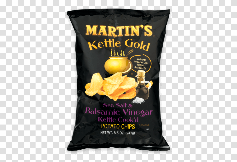 Martin S Kettle Gold Potato Chips Sea Salt Amp Balsamic Potato Chip, Food, Snack, Candle, Fries Transparent Png