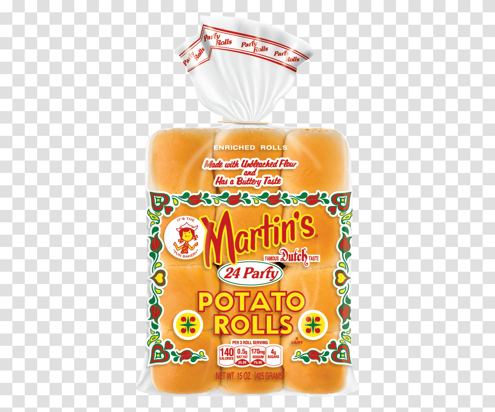 Martin S Party Potato Rolls Bread, Food, Cracker, Sweets, Confectionery Transparent Png