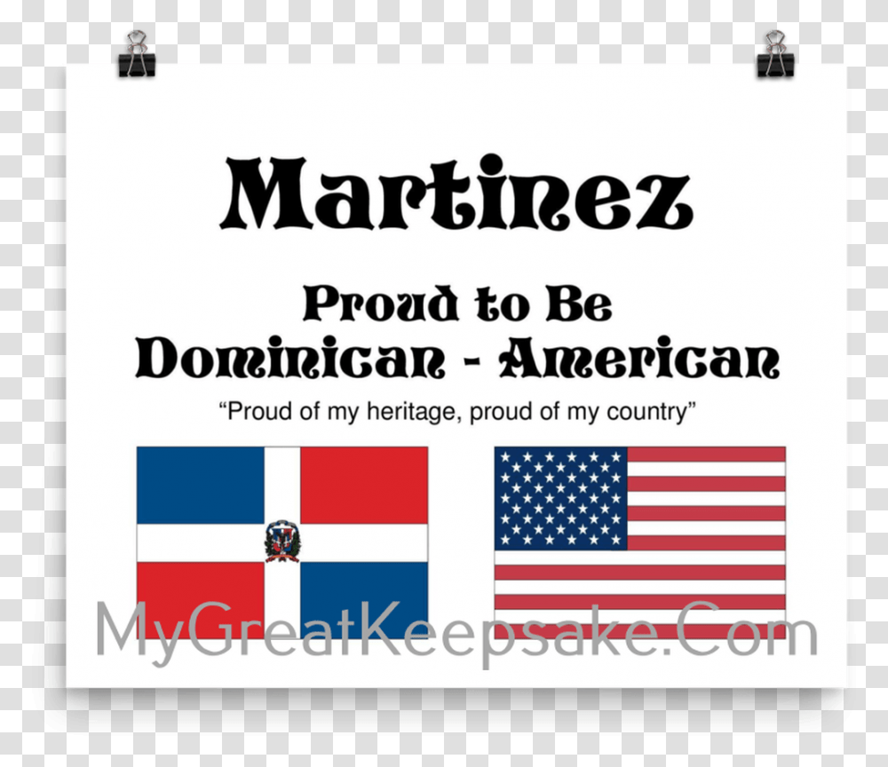 Martinez Proud Heritage Dominican Republic Flag, American Flag, Advertisement Transparent Png