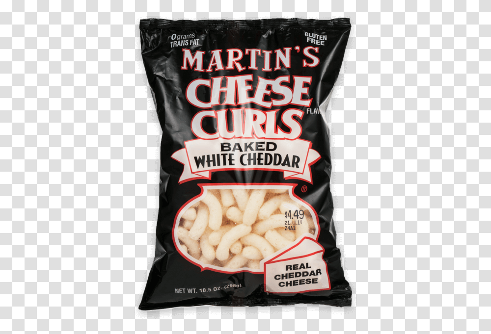 Martins White Cheddar Cheese Curls, Food, Fries, Plant, Person Transparent Png