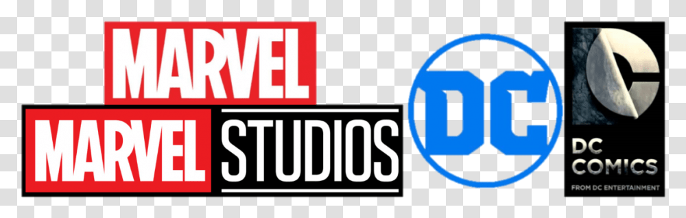 Marvel And Dc Logos Marvel Studios And Dc Comics, Number, Word Transparent Png