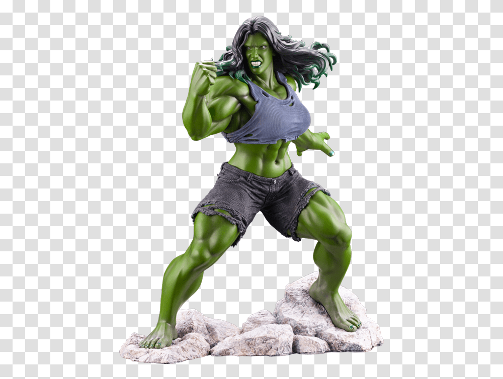 Marvel Artfx She Hulk She Hulk Figure, Green, Person, Human, Figurine Transparent Png