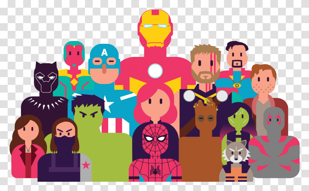 Marvel Avengers Clipart, Toy, Crowd, Doll Transparent Png