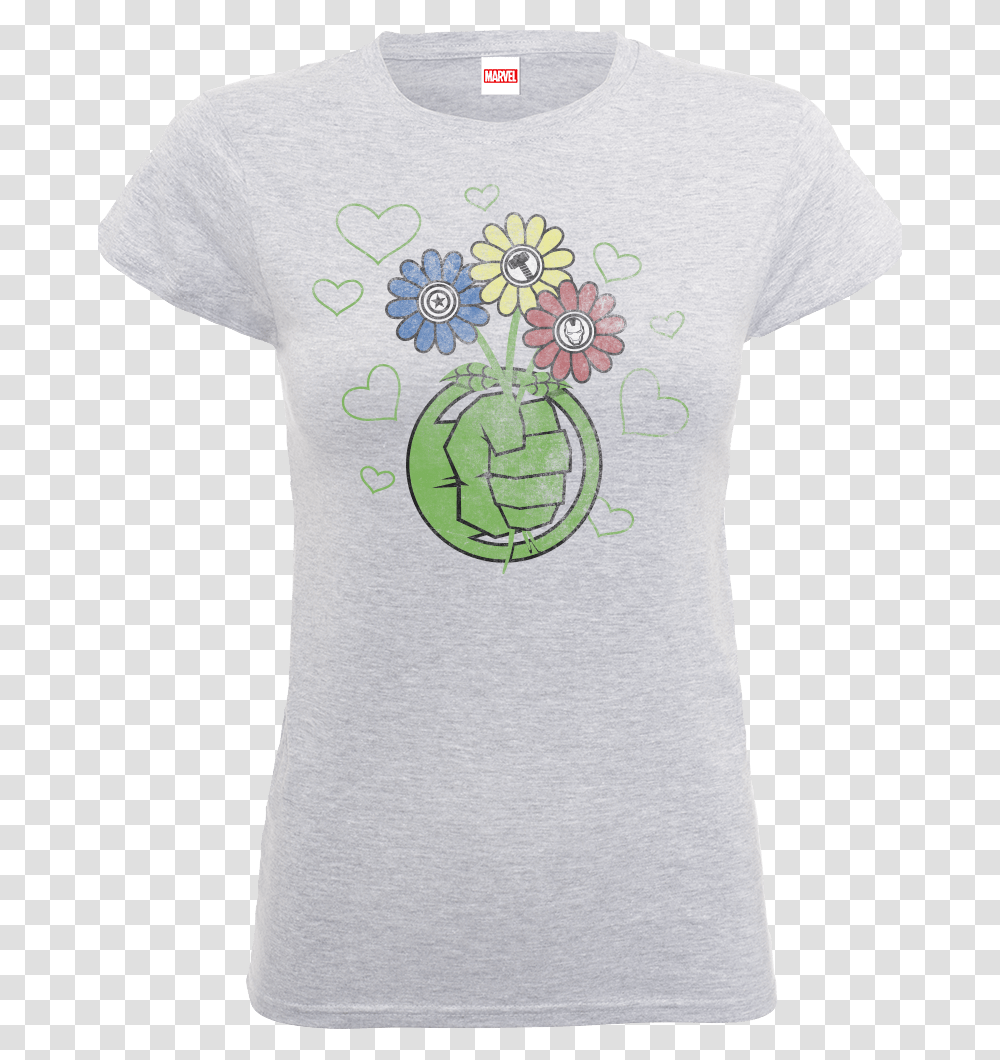 Marvel Avengers Hulk Flower Fist Women's T Shirt Active Shirt, Apparel, T-Shirt Transparent Png