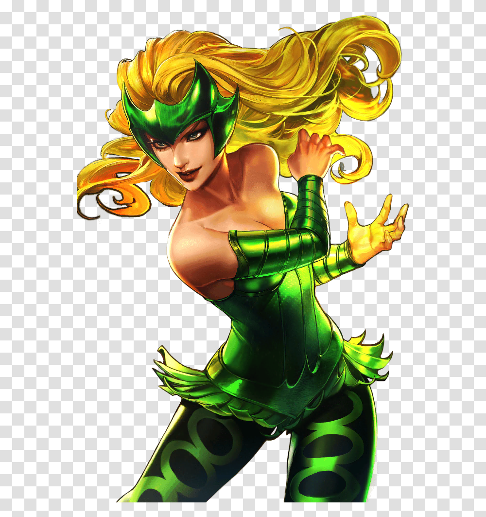 Marvel Battle Lines Enchantress, Person, Green Transparent Png