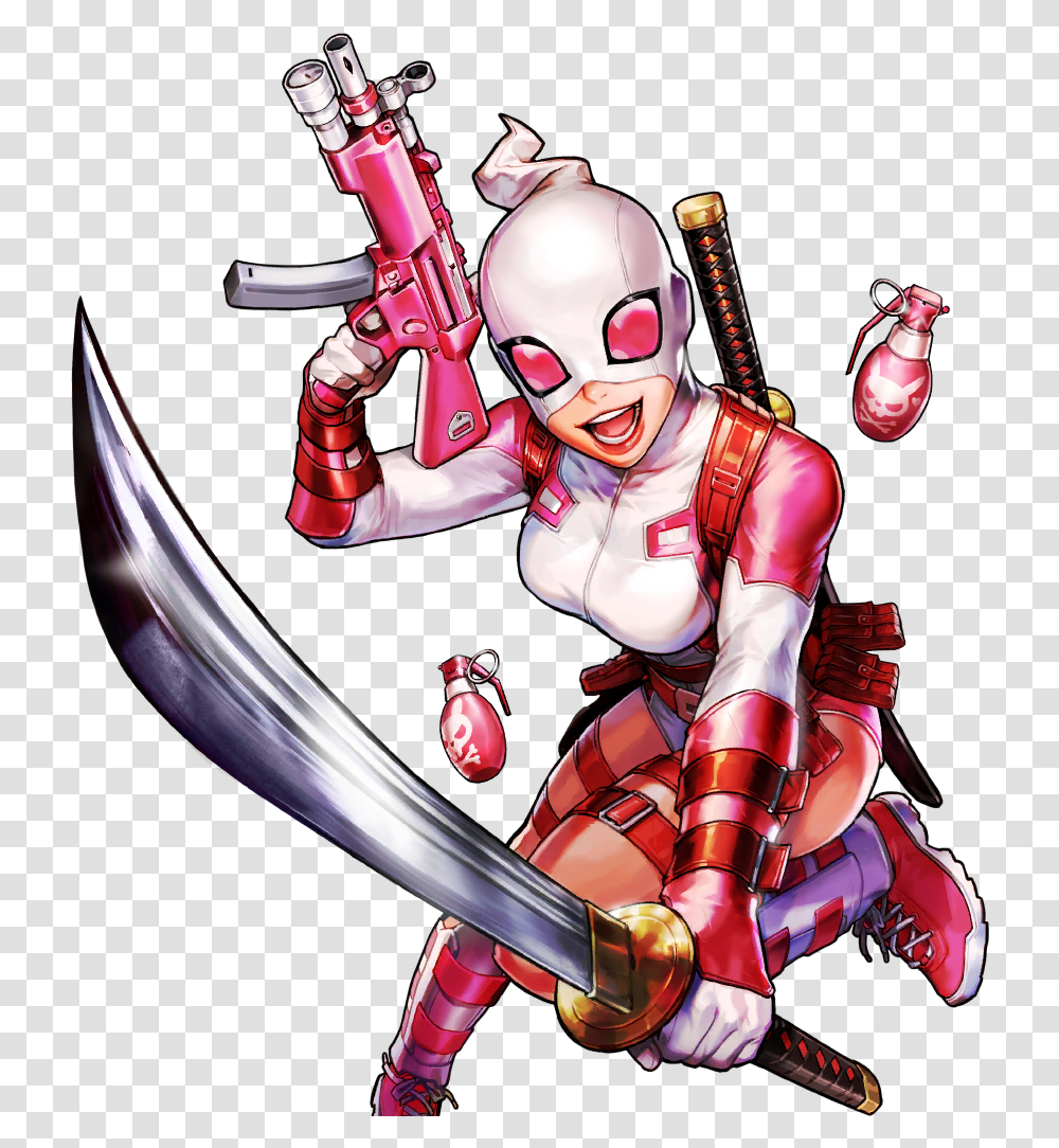 Marvel Battle Lines Gwenpool, Toy, Person, Helmet, Costume Transparent Png