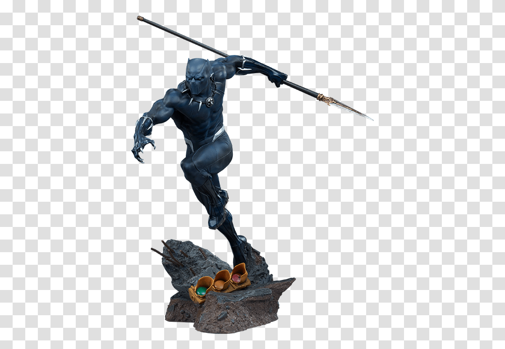 Marvel Black Panther Avengers Assemble Statue By Sideshow Black Panther Collection Figure, Ninja, Person, Human, Bow Transparent Png
