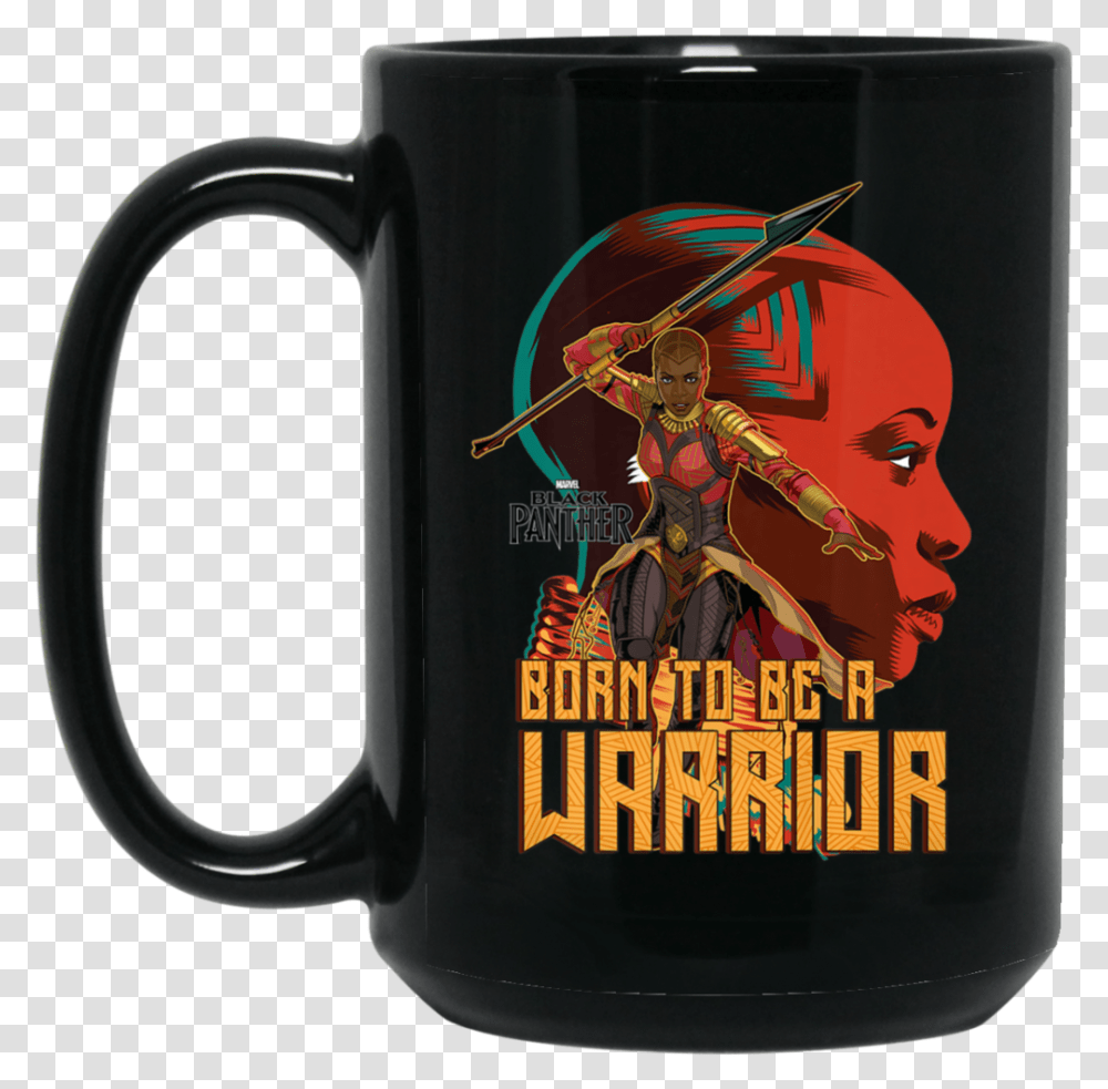 Marvel Black Panther Movie Okoye Queens Are Born On 22 May, Coffee Cup, Person, Human, Stein Transparent Png