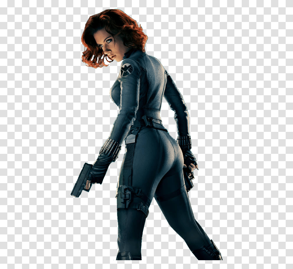 Marvel Black Widow Back, Person, Sleeve, Suit Transparent Png