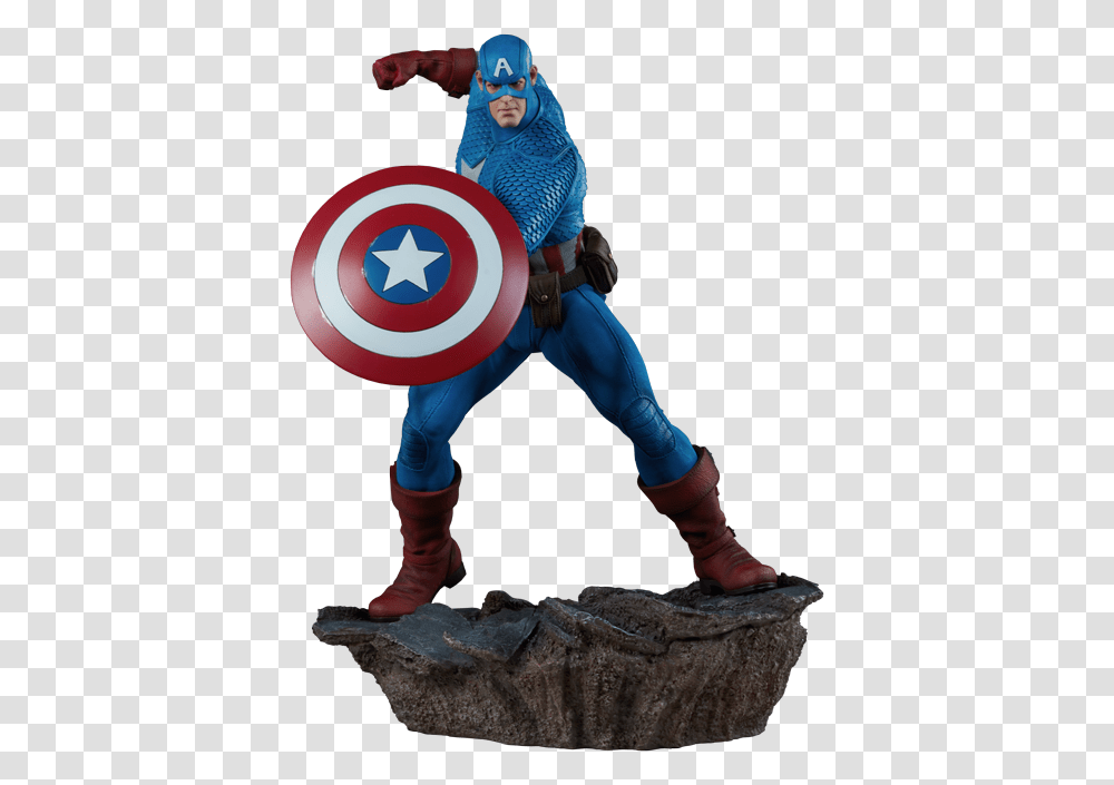 Marvel Captain America Statue, Costume, Armor, Person Transparent Png