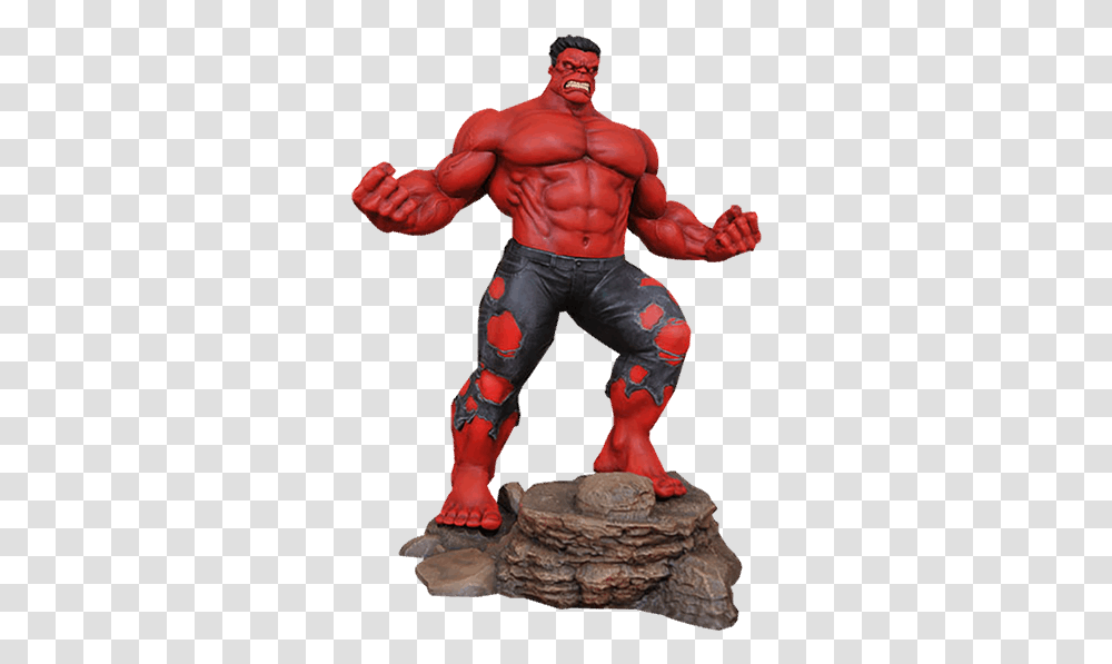Marvel Gallery Red Hulk, Person, Figurine, Torso, Arm Transparent Png