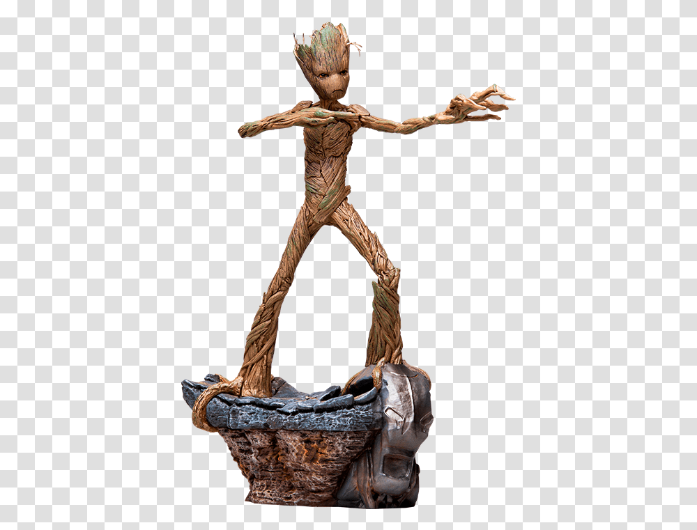 Marvel Groot Statue By Iron Studios Iron Studios Groot Endgame, Cross, Symbol, Figurine, Sculpture Transparent Png