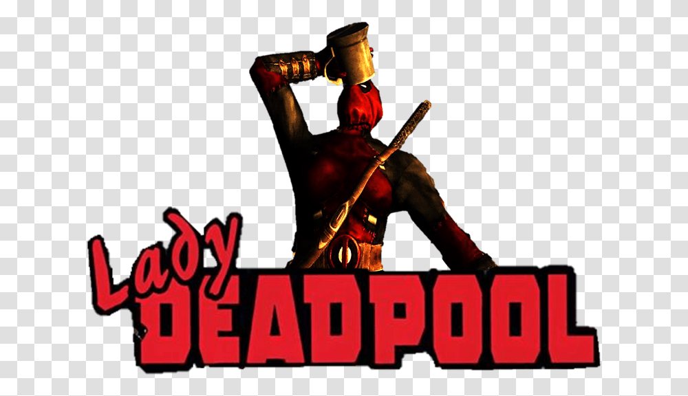 Marvel Heroes At Skyrim Lady Deadpool Logo, Person, Poster, Leisure Activities, Musician Transparent Png