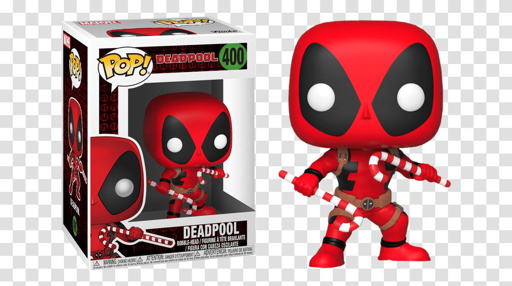 Marvel Holiday Deadpool With Christmas Candy Canes Funko Pop Vinyl Figure Funko Pop Deadpool 400, Toy Transparent Png