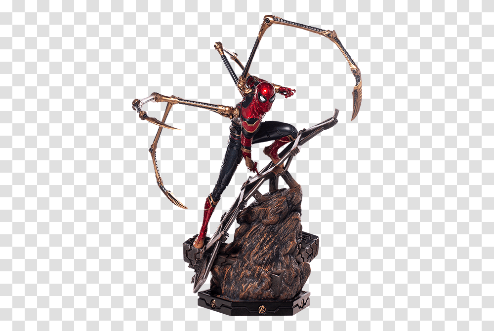 Marvel Iron Spider Man Statue, Bow, Machine, Person Transparent Png