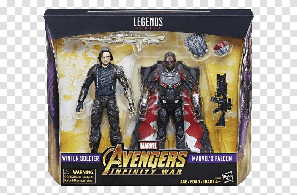 Marvel Legends Falcon And Winter Soldier, Poster, Advertisement, Person, Tabletop Transparent Png
