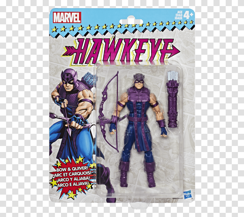 Marvel Legends Retro Hawkeye, Person, Costume, Helmet Transparent Png