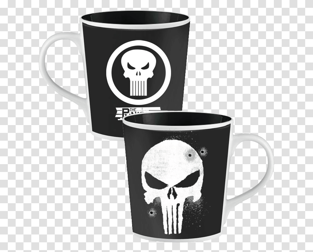 Marvel Punisher Ceramic Mug Punisher T Shirt, Coffee Cup, Stencil, Glass Transparent Png