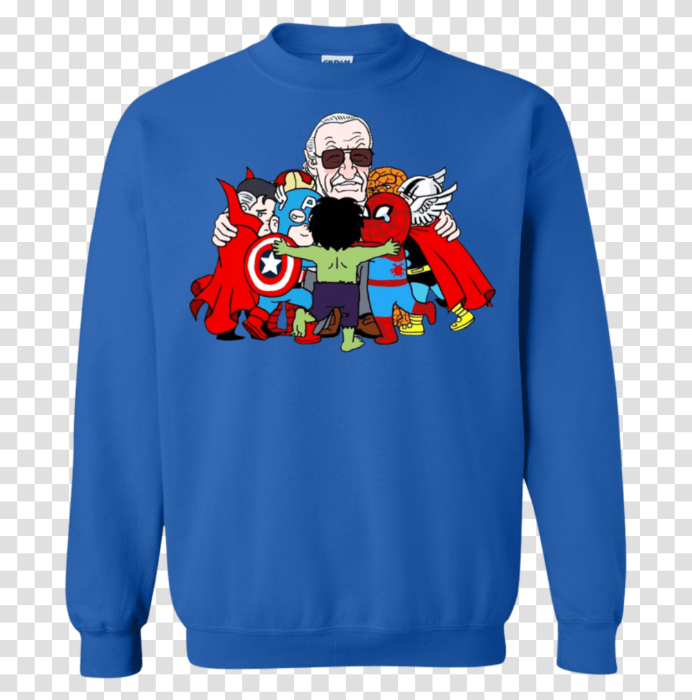 Marvel Super Heroes Stan Lee Father Of Marvel Superheroes Sweater, Apparel, Sleeve, Sweatshirt Transparent Png