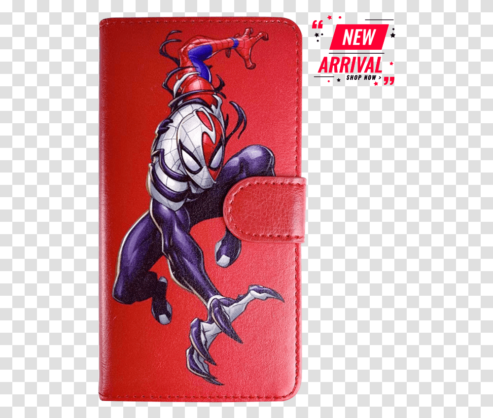 Marvel Venom Spider Man Leather Flip Phone Case, Person, Human, Text, Skin Transparent Png