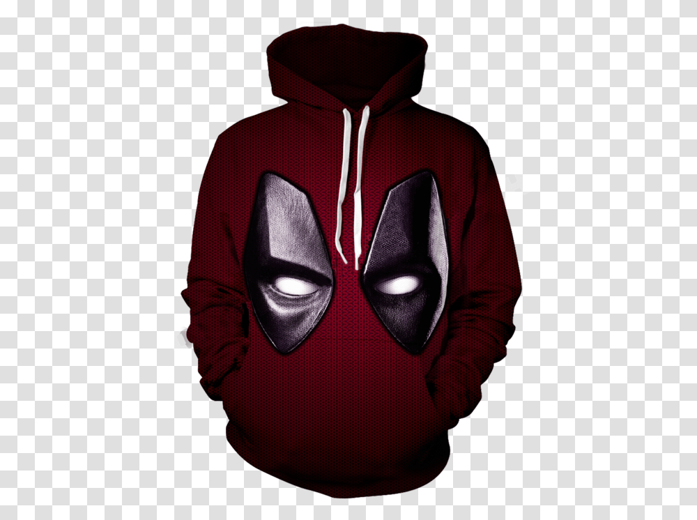 Marvel Wade Wilson Deadpool Red Suit Mask Costume 3d Lamb Of God Flag Hoodie, Apparel, Person, Human Transparent Png