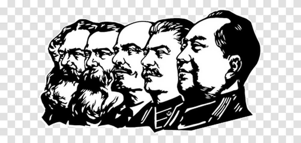Marx Lenin Stalin Mao, Person, Human, Head, Stencil Transparent Png