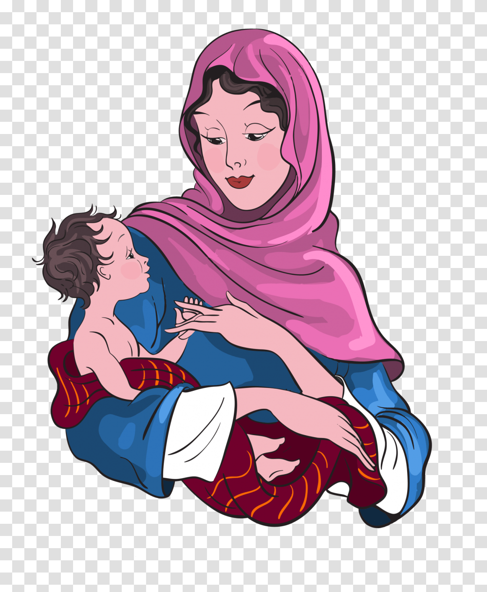 Mary And Jesus Clip Art, Person, Female, Woman Transparent Png