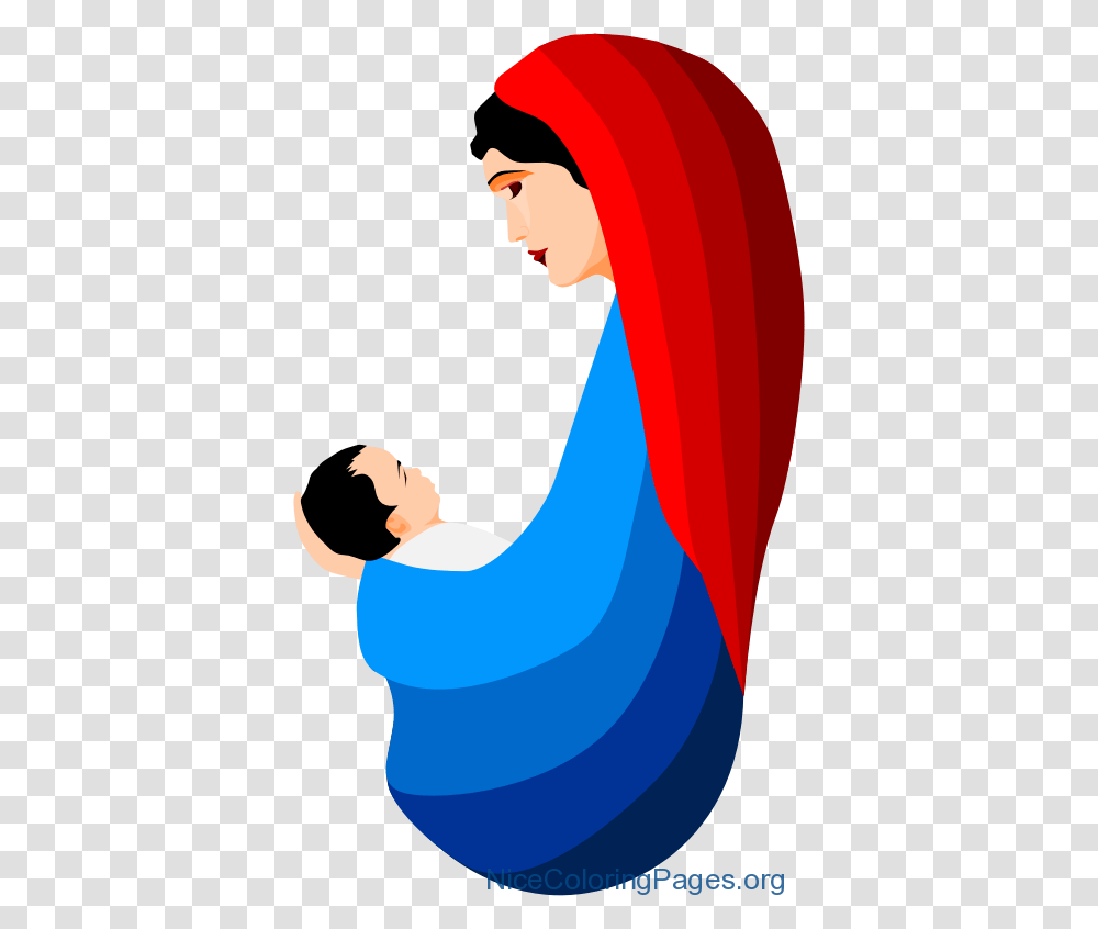 Mary And Jesus Clipart Nice Coloring Pages For Kids, Worship, Prayer, Kneeling Transparent Png