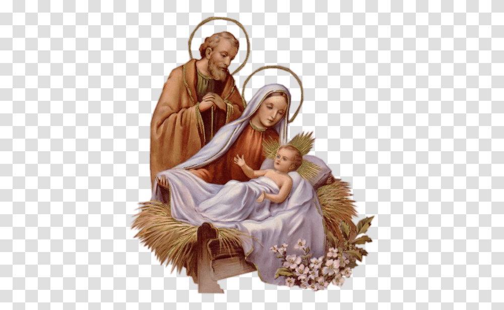 Mary Joseph And Baby Jesus, Person, Human, Painting Transparent Png