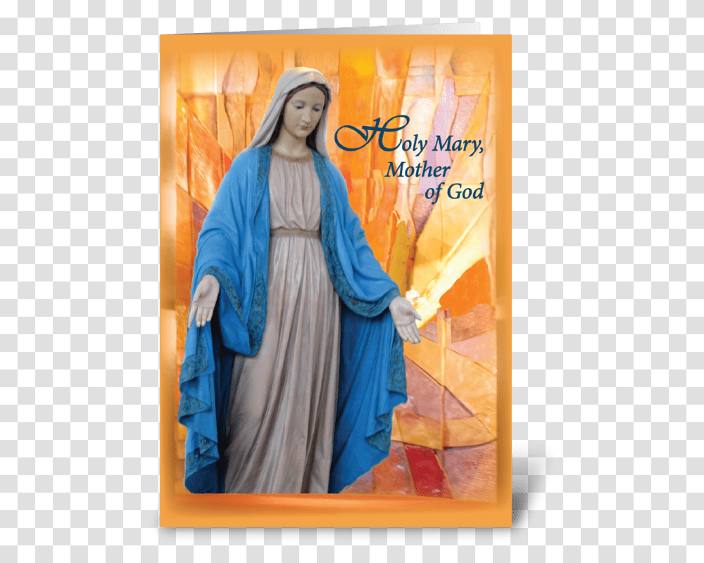 Mary Mother Of God Catholic Thinking Greeting Card Anniversary, Apparel, Fashion, Cloak Transparent Png