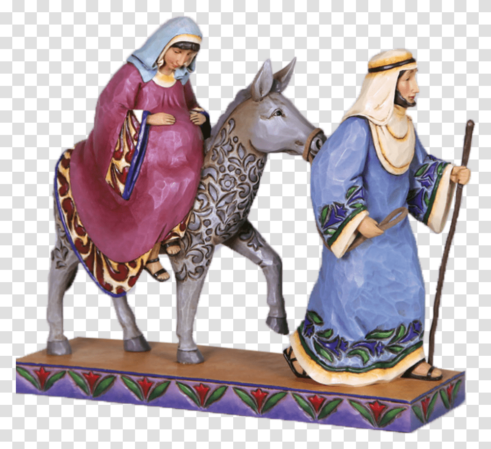Mary On The Donkey, Figurine, Horse, Mammal, Animal Transparent Png