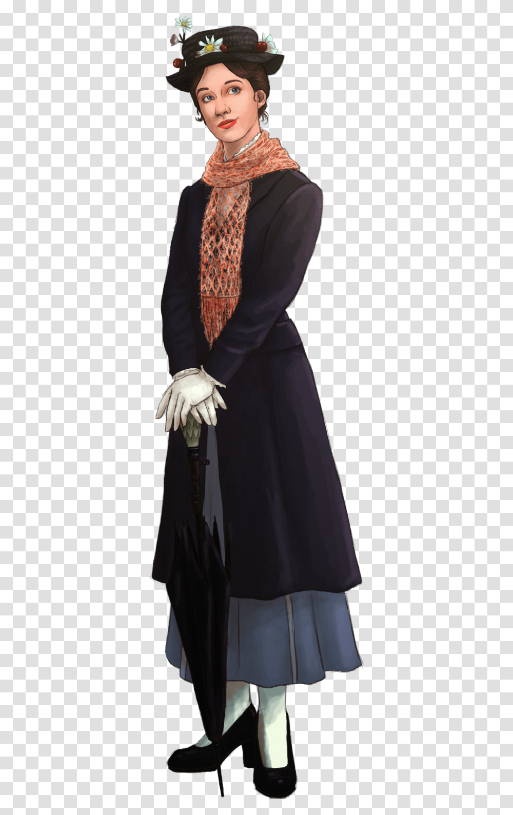 Mary Poppins Clipart Mary Poppins Full Length, Hat, Person, Costume Transparent Png
