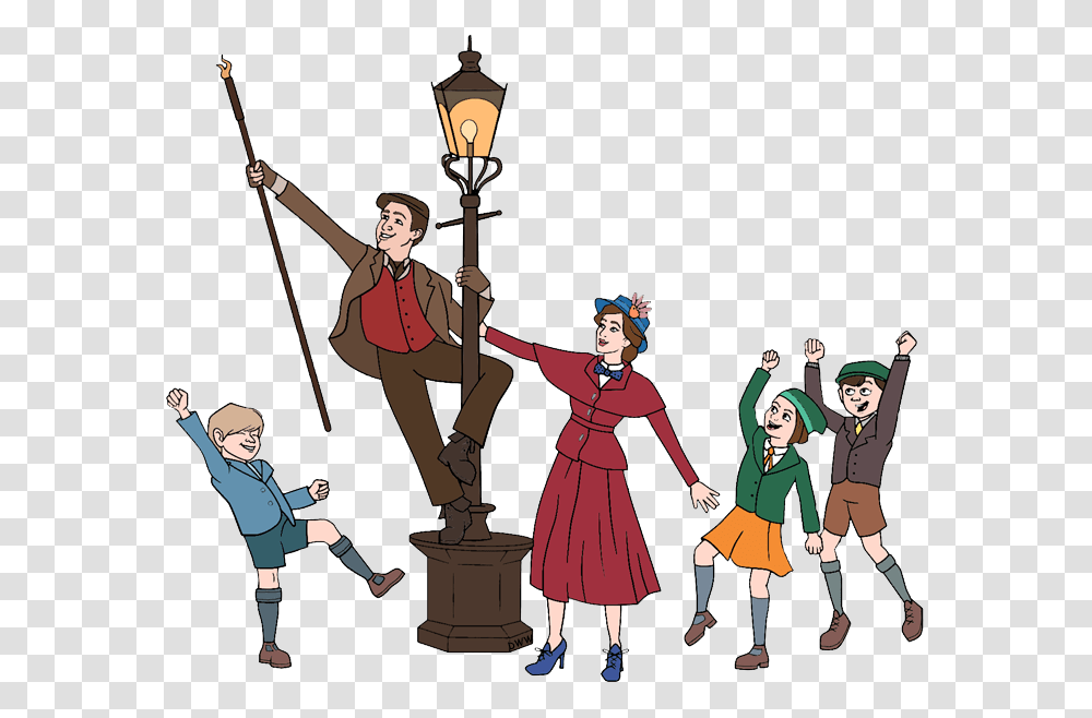 Mary Poppins Jack John Georgie Annabel Tripping Mary Poppins Returns Artwork, Person, People, Bow Transparent Png