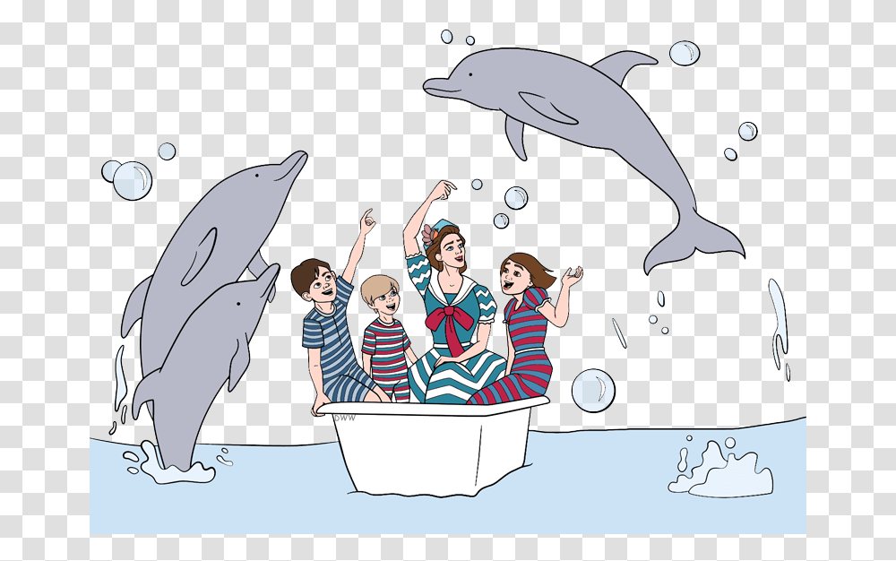 Mary Poppins Returns Dolphin, Person, Human, Sea Life, Animal Transparent Png