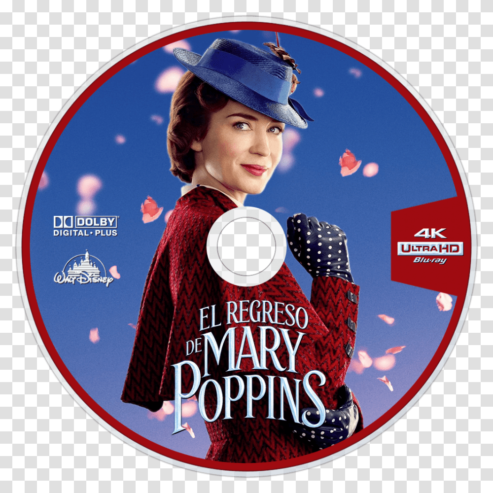 Mary Poppins Returns Dvd Label, Disk, Hat, Apparel Transparent Png