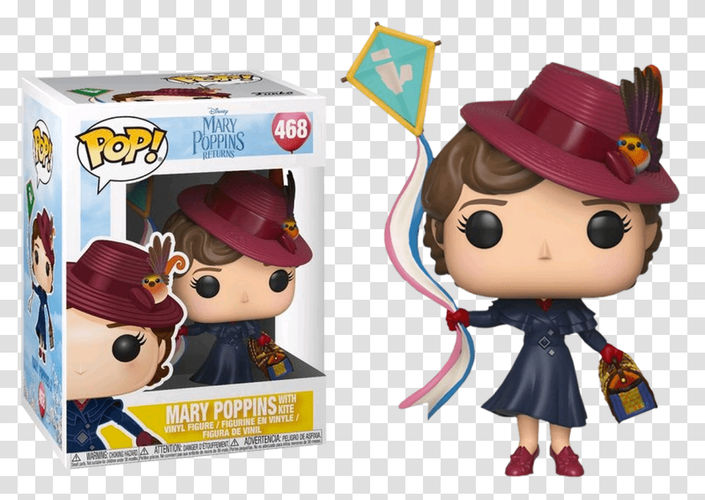 Mary Poppins Returns Mary Poppins With Kite Funko, Toy, Doll, Person Transparent Png