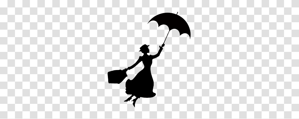 Mary Poppins Stencil Kindergarten Disney, Silhouette, Person, People Transparent Png