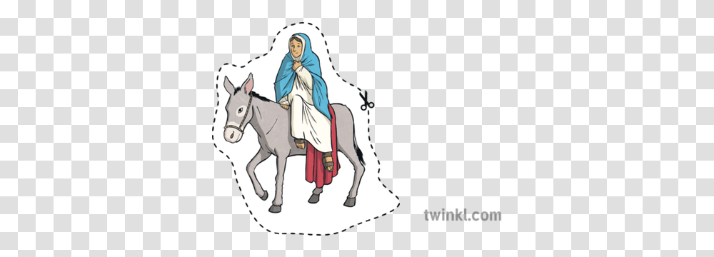 Mary Twinkl Mary And Joseph And Donkey, Horse, Mammal, Animal, Person Transparent Png