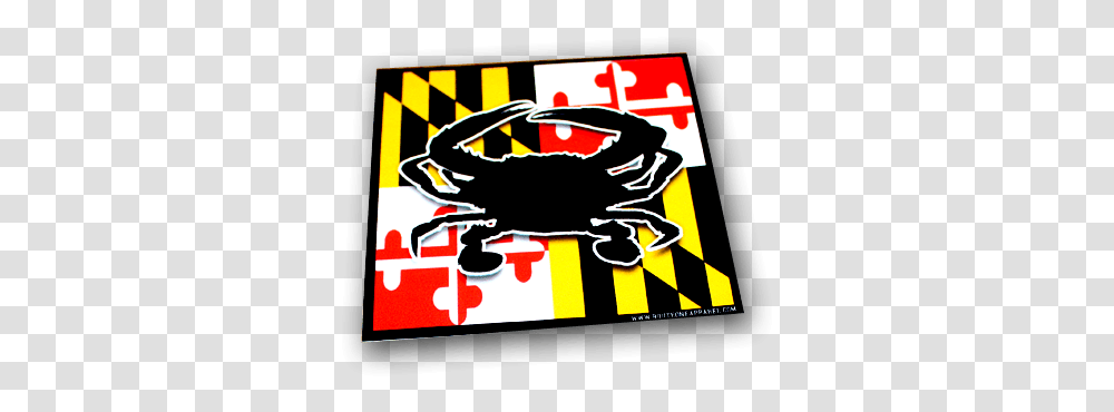 Maryland Flag And Crab, Poster, Advertisement, Sea Life, Animal Transparent Png