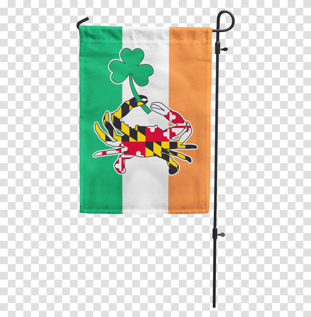 Maryland Full Flag Crab With Shamrock W Irish Flag Maryland State Flag, Poster, Advertisement, Bag Transparent Png