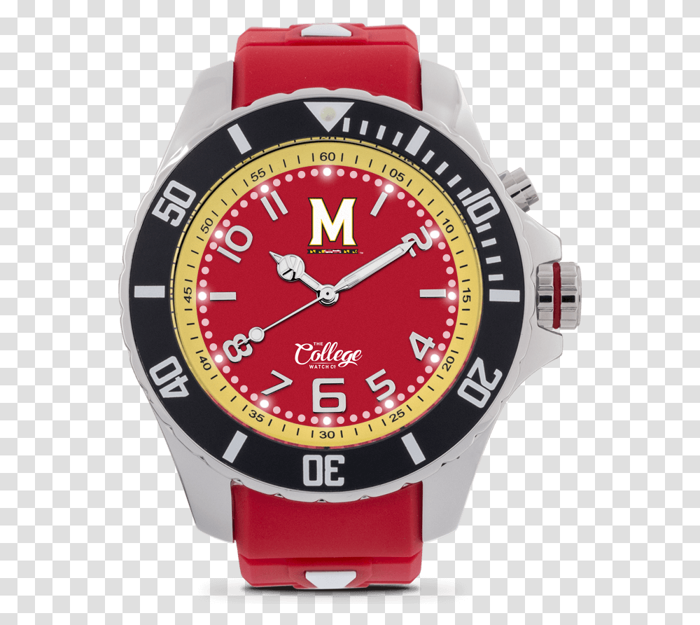 Maryland Terrapins College Watch Hands Stainless Steel, Wristwatch, Digital Watch Transparent Png