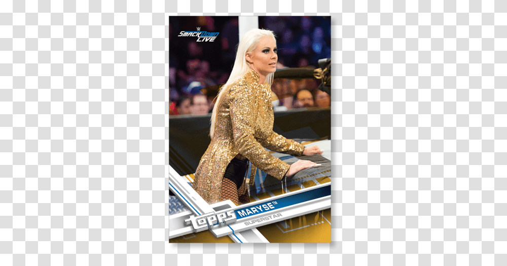Maryse 2017 Topps Wwe Base Cards Poster Gold Ed Maryse Wwe Yellow, Person, Sleeve, Leisure Activities Transparent Png
