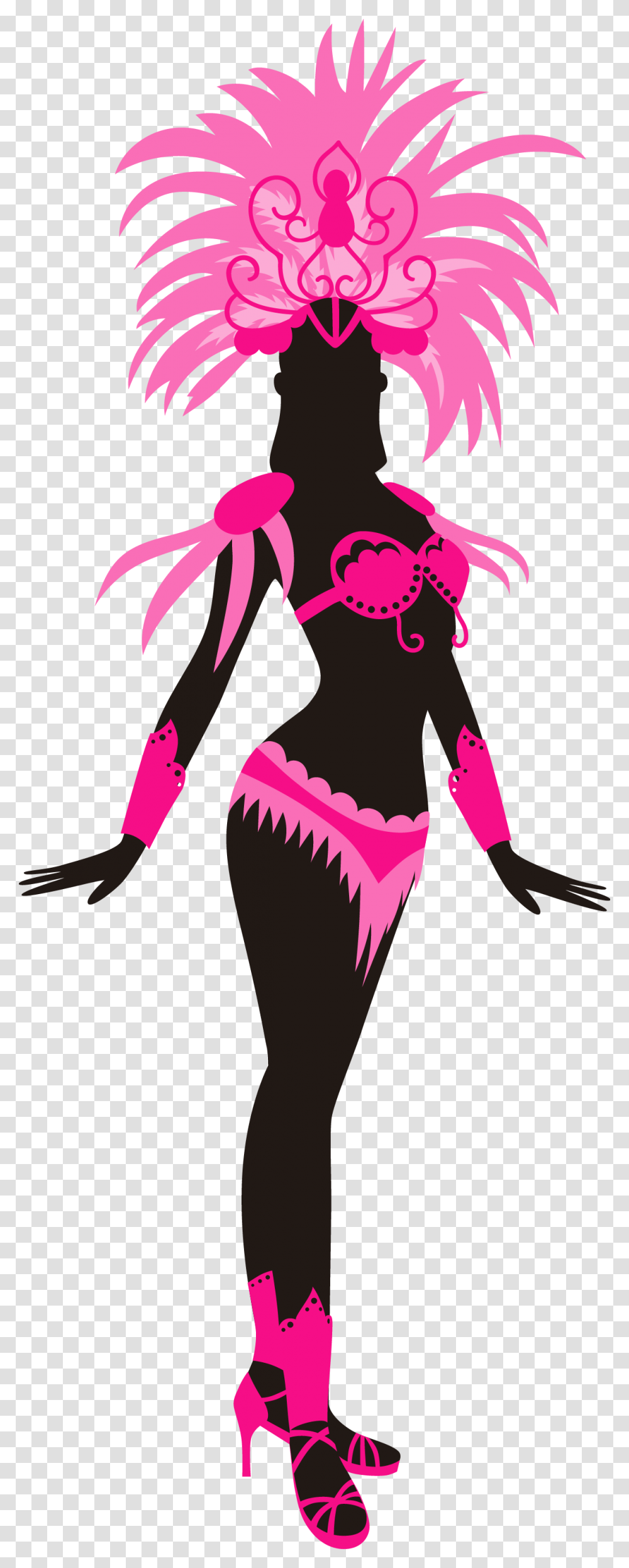 Mascara De Carnaval Rio Carnival Costume Pink, Person Transparent Png
