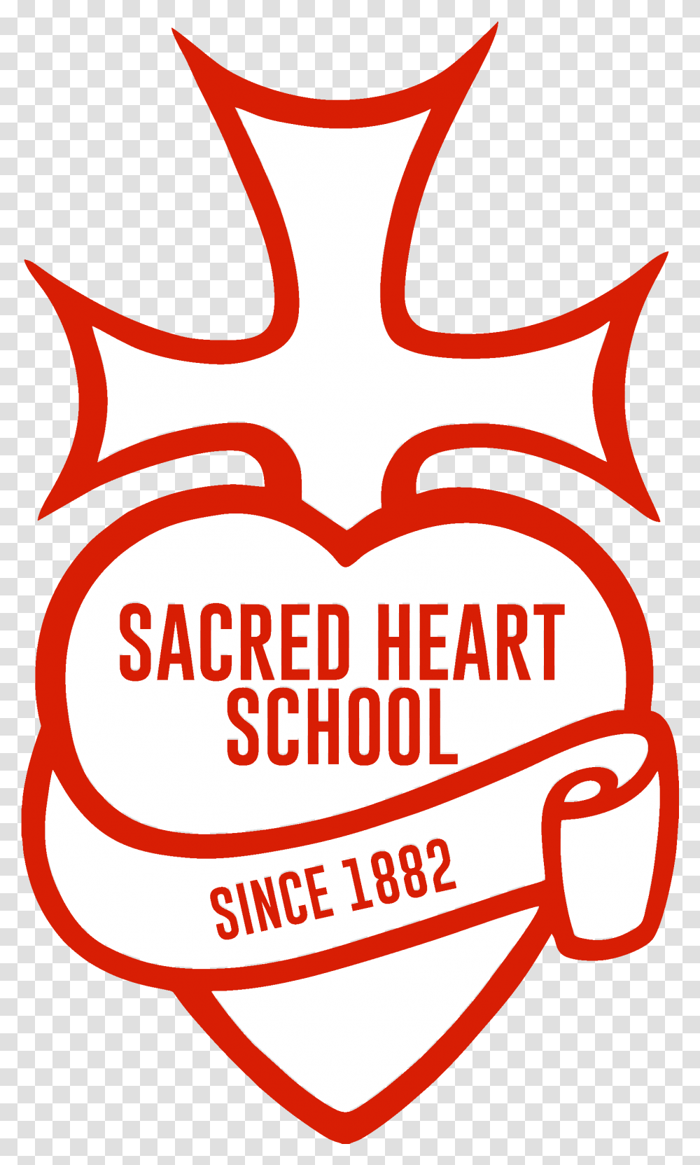 Mascot & Logos Sacred Heart School Est 1882sacred Heart Sacred Heart School, Label, Text, Ketchup, Food Transparent Png