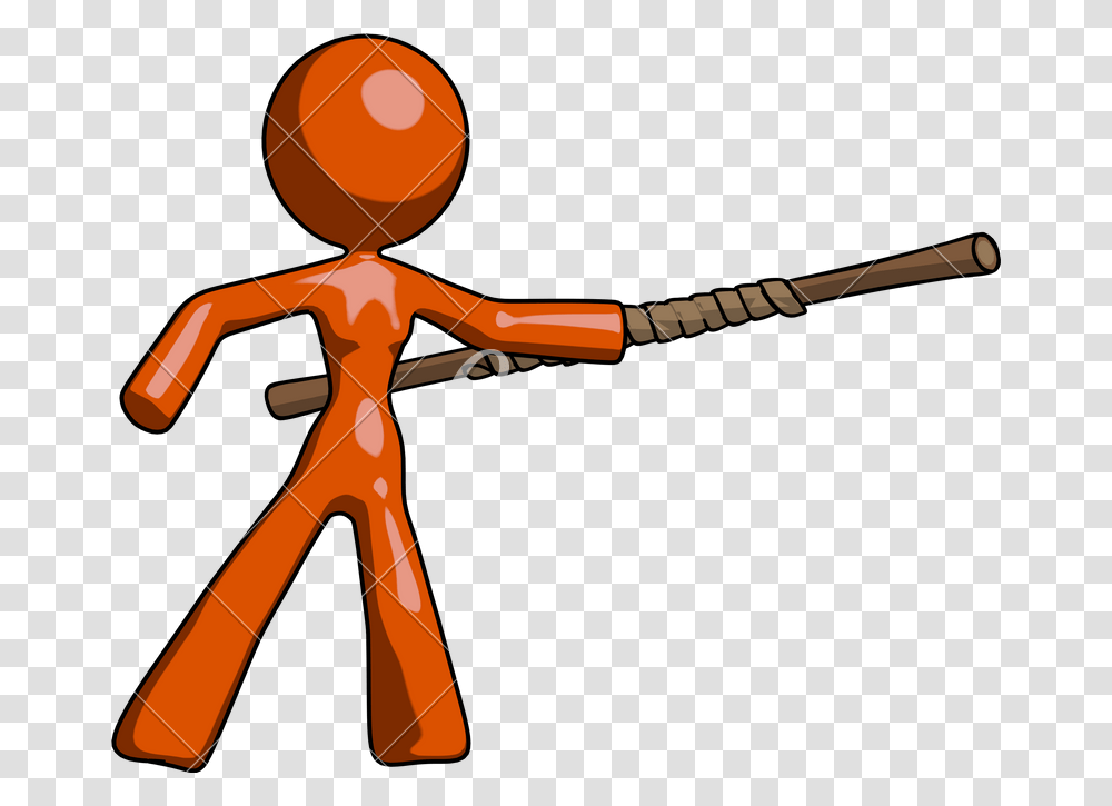Mascot Woman Bo Staff Pointing Right Kung Fu Pose, Weapon, Weaponry, Duel, Juggling Transparent Png