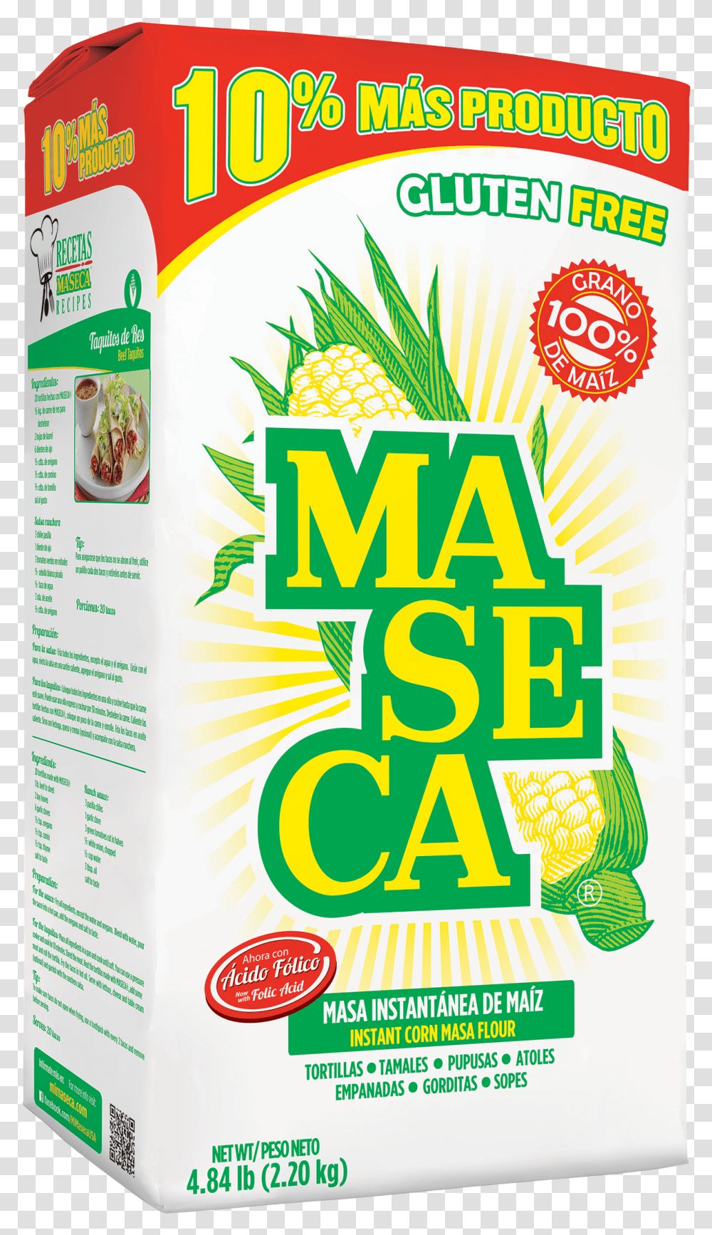 Maseca Corn Flour 10 More Flour Maseca, Poster, Advertisement, Flyer, Paper Transparent Png