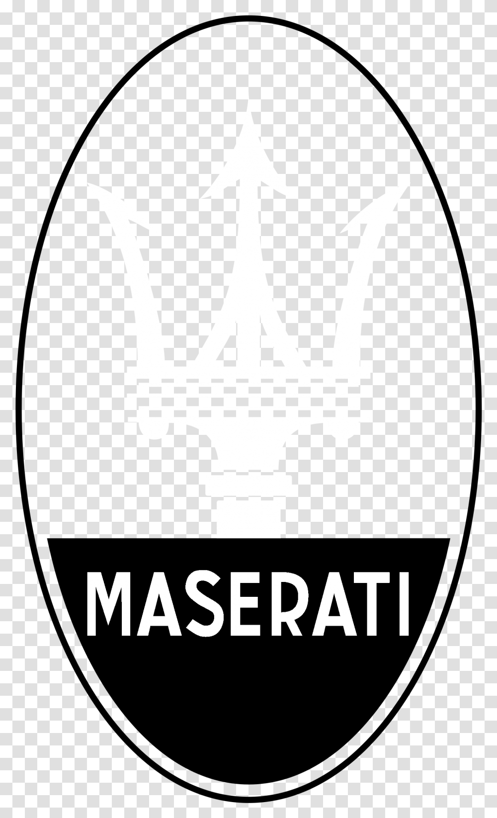 Maserati Logo Black And White Maserati, Trident, Emblem, Spear Transparent Png